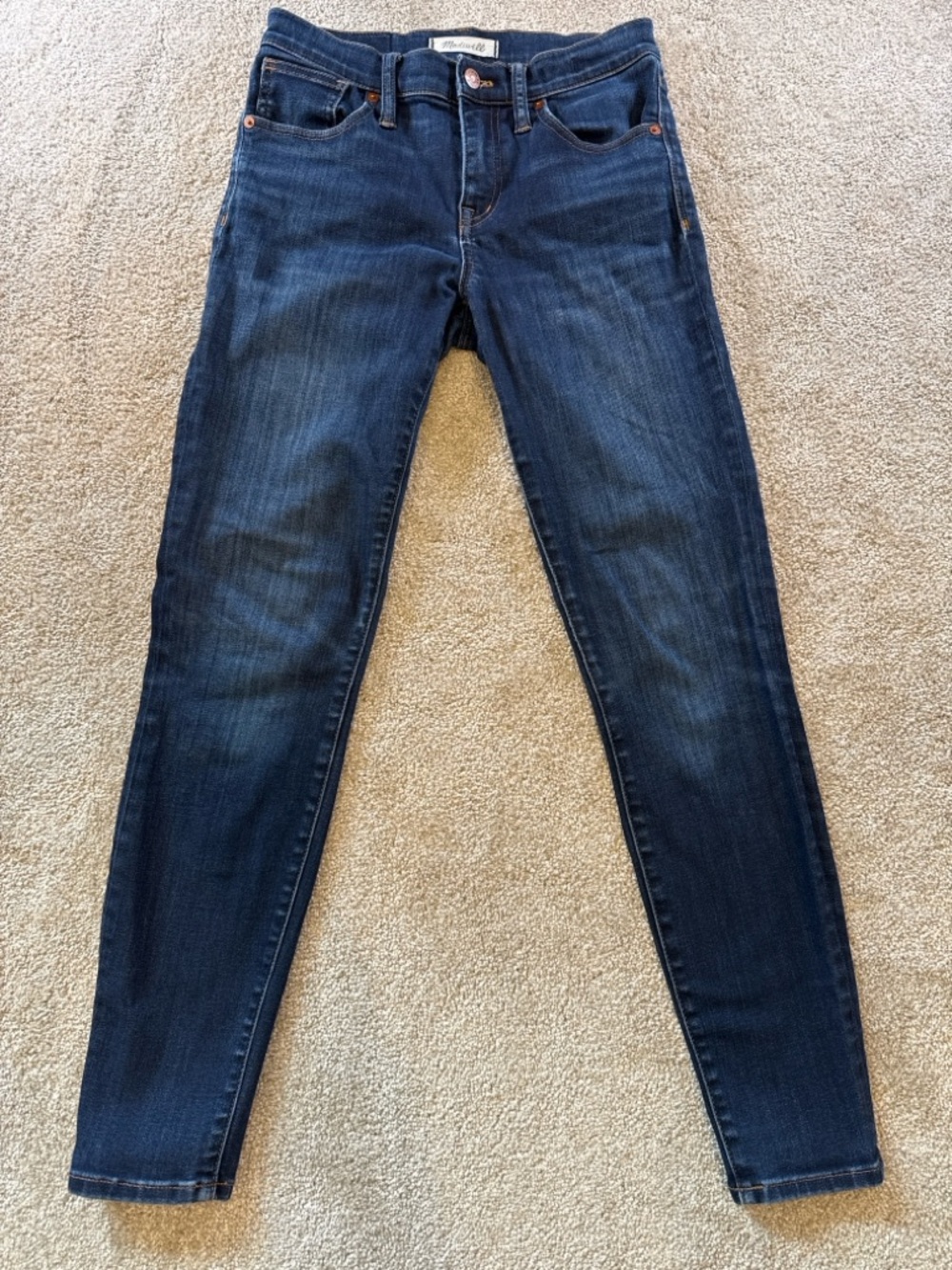 Madewell 9” High Riser Skinny Skinny Jeans 26 Dark Wash Stretch Denim